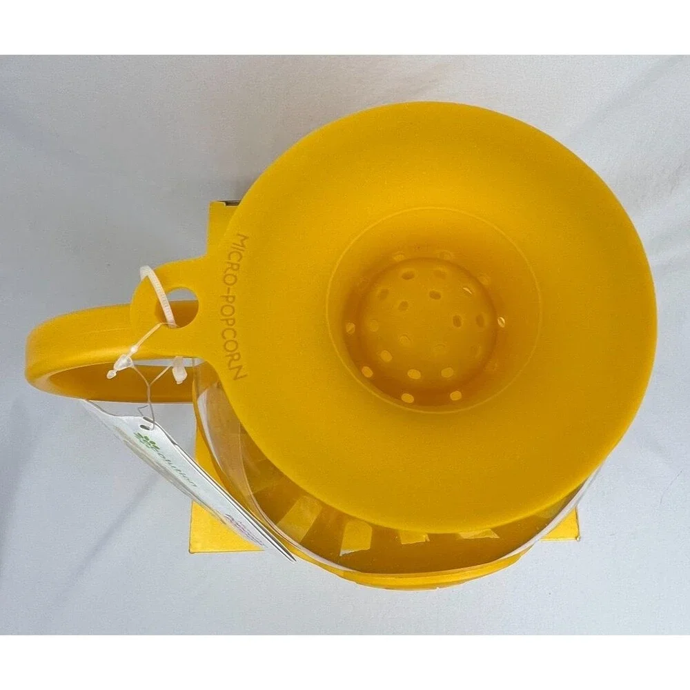 Ecolution Micro-Pop Popcorn Popper 3Qt Yellow GLASS Microwave BPA Free
